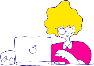 パソコンを操作しているイラスト